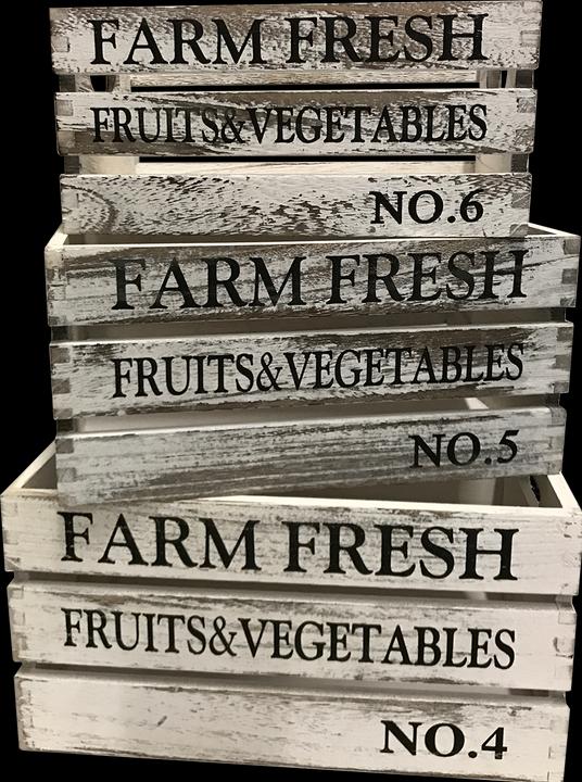 Mayer - the gift factory Geschenkkiste weiss "Farm Fresh" leer - gross (Geschenkbox, 1 x)