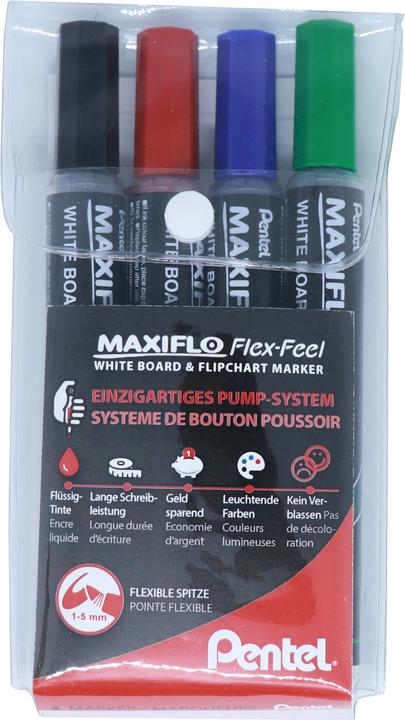 Actual product image Pentel Whiteboard Marker Maxiflo MWL5M (Assorted, 4 x)