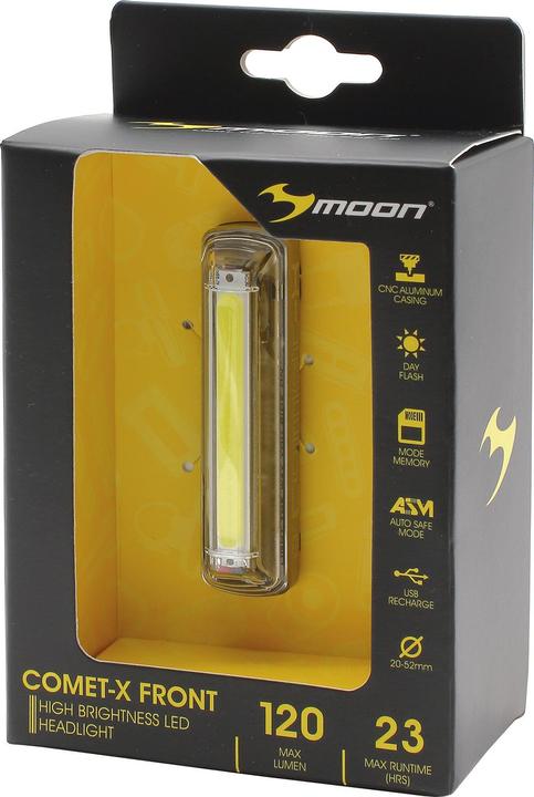 Actual product image Moon Comet-X USB Frontlicht (120 lm)