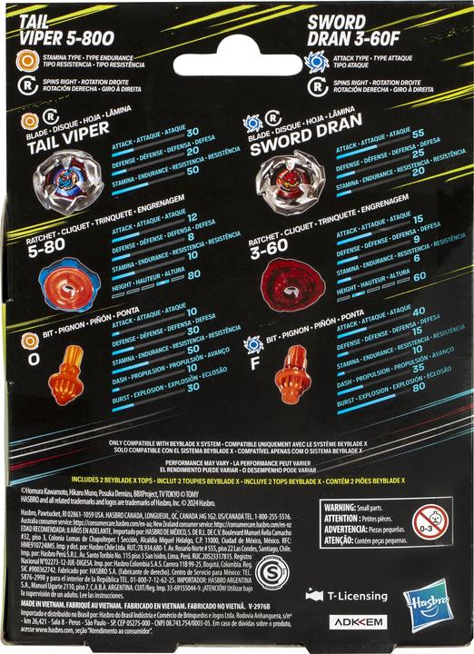 Actual product image Hasbro Bey Bbx Dual Pack Ast (Multilingual)