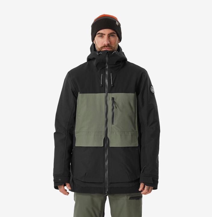 Actual product image Dreamscape Snowboard jacket men's ski jacket - SNB 500 Ziprotect khaki/black (XL)
