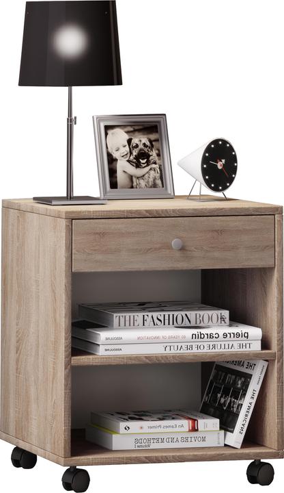 Produktbild VCM Holz Nachttisch Rolda mit Rollen (45 x 38 x 54 cm)