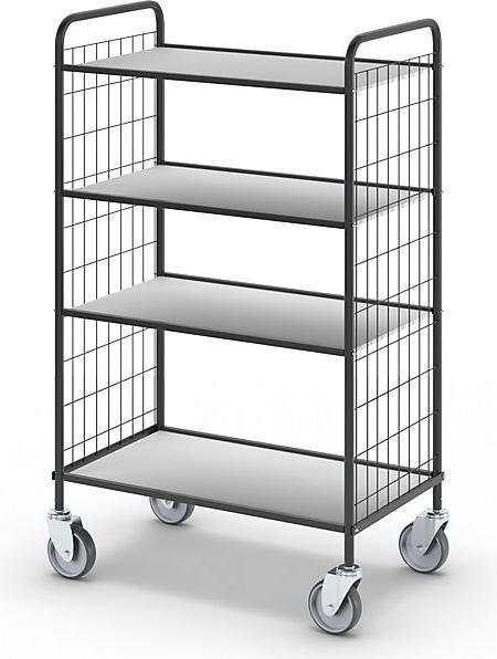 Ebinger Büro-Etagenwagen, LxBxH 830x510x1325 mm, 4 Etagen (150 kg)