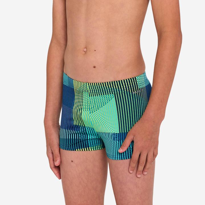 Produktbild Nabaiji Badehose Boxer Jungen - 500 Fitib blau/grün (12, 13, 14)