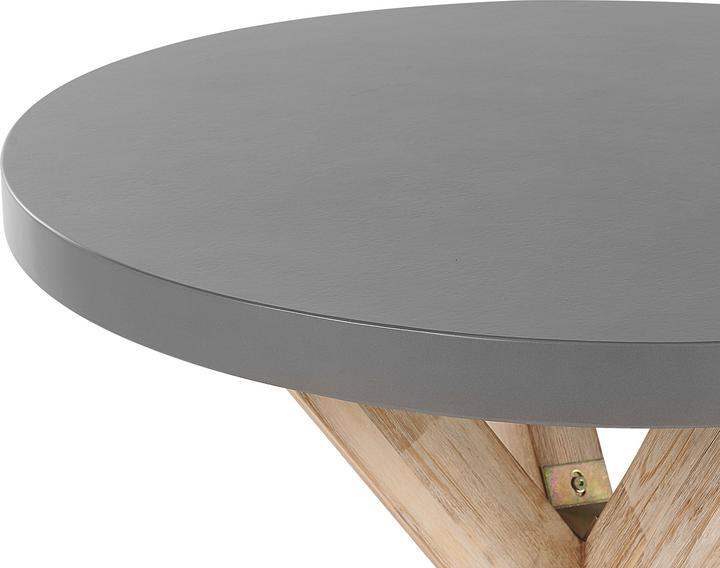 Actual product image Beliani Garden furniture set fibre cement grey 4-seater 5-piece table ⌀ 90 cm OLBIA (90 cm)