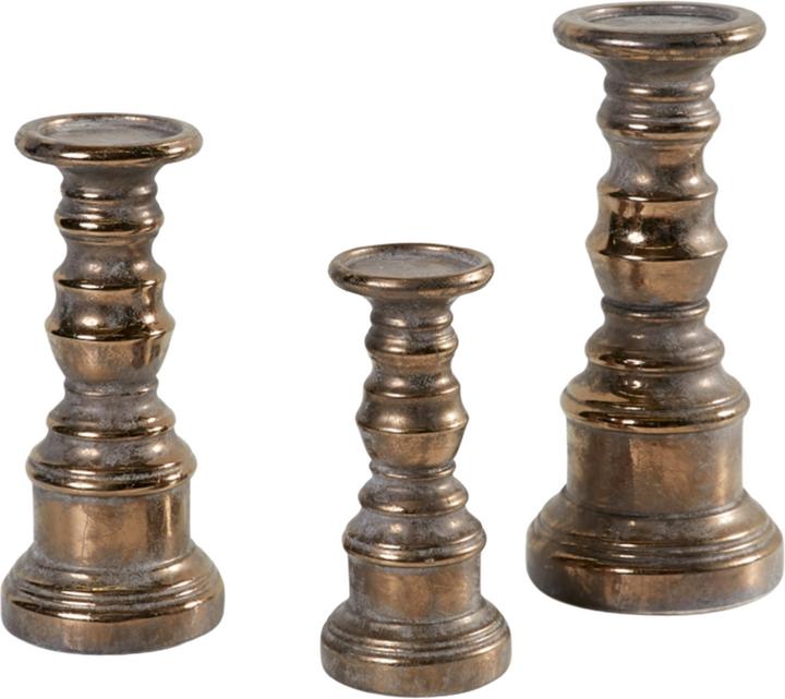Produktbild La Casa di Caesar Kerzenständer zement gold antik 32 cm