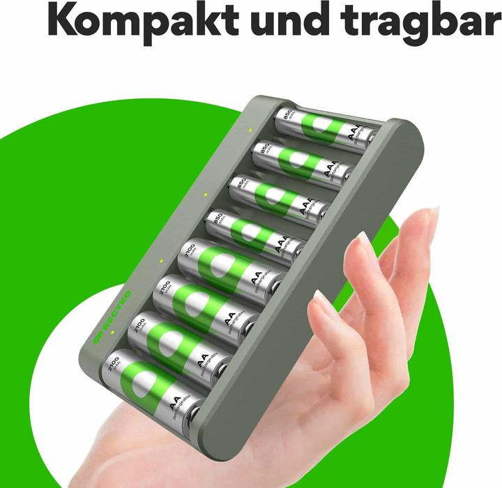 Actual product image GP Batteries E821 (9 pcs., AA, AAA, 2600 mAh, Battery + charger)