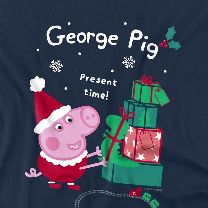 Actual product image Peppa Pig Childrens/Kids George Pig Present Christmas T-Shirt (140)