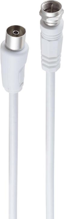 Actual product image Shiverpeaks ®-BASIC-S- antenna cable, 100% shielded, F-plug to coaxial coupling, RG 59, > 80 dB, white, 10m (Antenna cable)