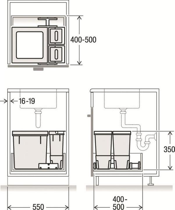 Produktbild Müllex Kehrichtbehälter X-LINE X55 (44.80 l)