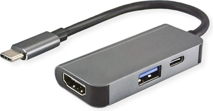 Produktbild Value Display Adapter USB Typ C - HDMI + USB 3.2 Gen 1 A + Typ C PD (HDMI, USB 3.0, USB Typ-C, 10 cm)