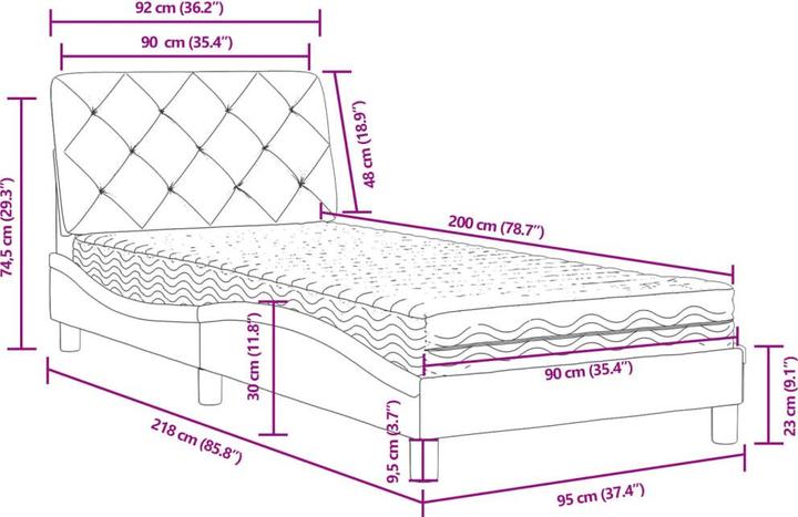 Actual product image VidaXL Julius (90 x 200 cm)