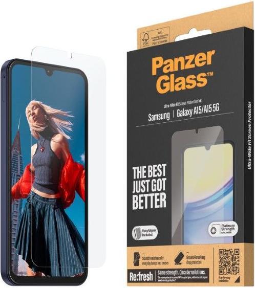 Actual product image PanzerGlass Ultra-Wide Fit (1 Piece, Samsung Galaxy A15 5G)