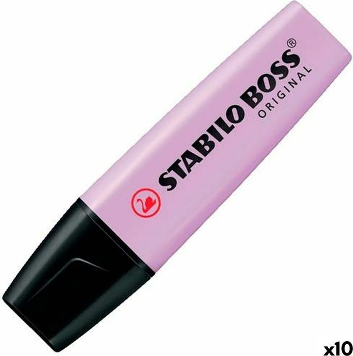 Actual product image STABILO Highlighter - BOSS ORIGINAL Pastel - Pack of 10 - Shimmer of purple (Violet, 5 mm, 10 x)