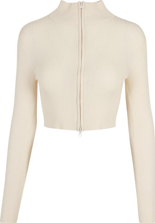 Urban Classics Ladies Cropped Rib Knit Zip Cardigan - 19407