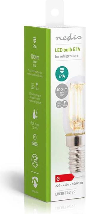 Produktbild Nedis Kühlschranklampe | LED | E14 | 1.5 W | T22 (E14, 1.50 W, 100 lm, 1 x, G)