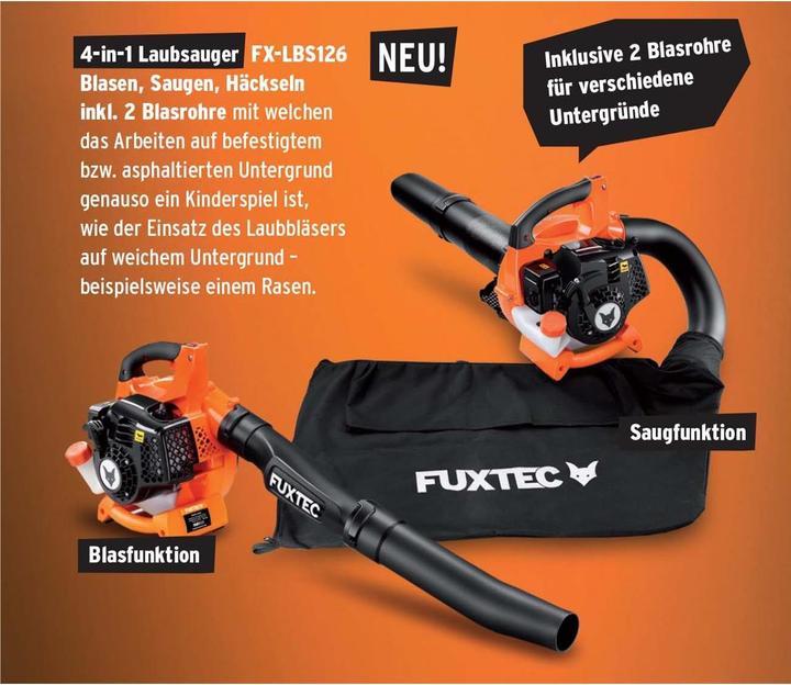 Produktbild Fuxtec FX-LBS126 (Benzinbetrieb, Laubbläser, Laubsauger, Laubsauger-& bläser)