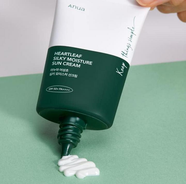 Image du produit Anua Crème solaire hydratante et soyeuse Heartleaf (Crème solaire visage, SPF 50+, 50 ml)