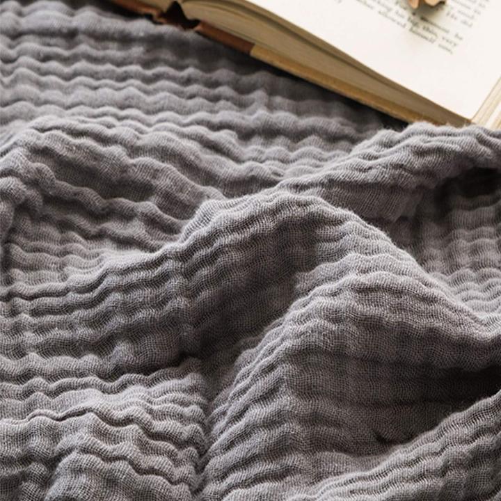 Milkii 6-lagige Musselin Decke, 180x140 cm - Grau (180 x 140 cm)