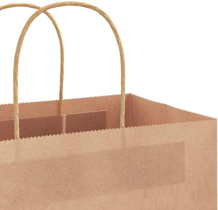 Produktbild VidaXL Kraftpapiertüten 50 Stk. mit Henkel Braun 18x8x22 cm Papiertüte (Geschenktüte, 50 x)
