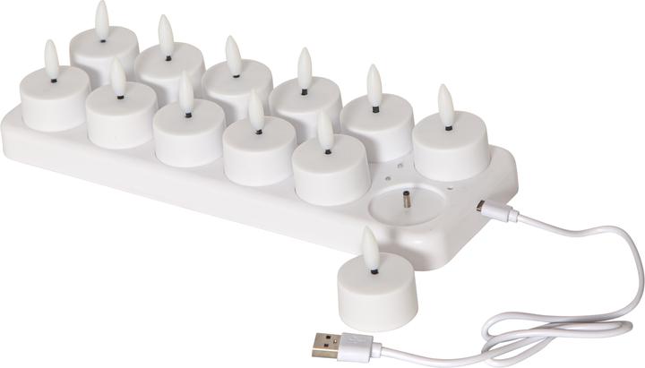 Star Trading LED tea light set Flamme Charge 12, white (12 x)