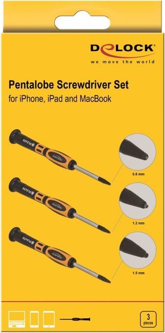 Produktbild Delock Schraubendreher Set 3-teilig für iPhone, iPad und MacBook