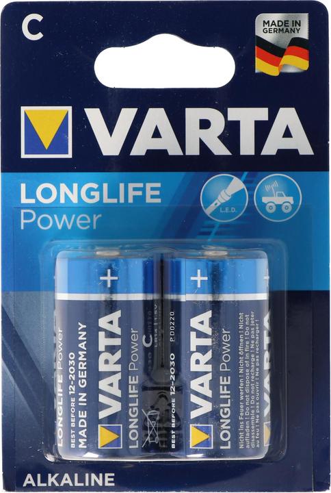 Actual product image Varta Longlife Power (formerly High Energy) Baby C Battery 4914 10x Blister of 2 (10 pcs., C, AAA, AA, 7800 mAh)
