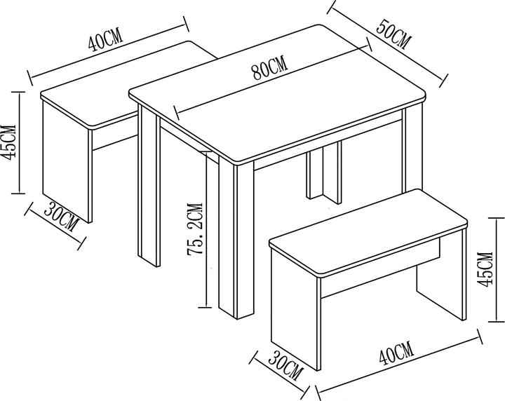 Produktbild VCM Essgruppe Tisch Hocker Esal L (80 x 80 x 75 cm)