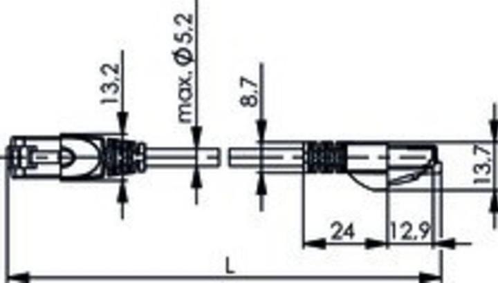 Immagine prodotto Telegärtner MP8 FS 600 (S/FTP, CAT6a, 1 m)