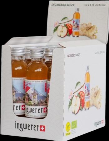 Produktbild Ingwerer SHOT Ginger Likör aus Bern das Orignal Box / (12 x 4 cl)