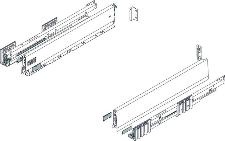 Produktbild Blum Schubkasten Komplett-Set Merivobox M, mit Korpusschiene