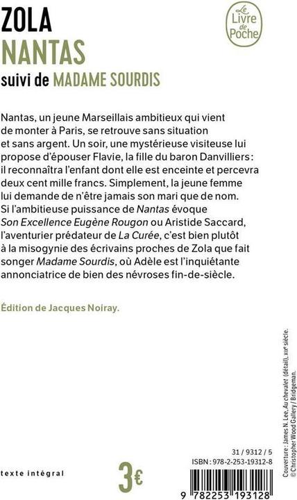 Immagine prodotto Nantas. Suivi di Madame Sourdis (Francese, Emile Zola, 2004)