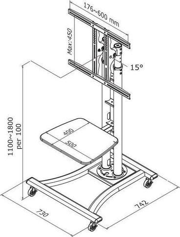 Actual product image Neomounts Plasma-M1800e (70", 50 kg)