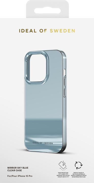 Actual product image iDeal Of Sweden iPhone 15 Pro Clear Case, Mirror Sky Blue (Apple iPhone 15 Pro)