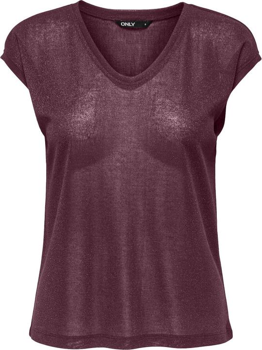 Only Onlsilvery S/S V Neck Lurex Top Jrs Noos