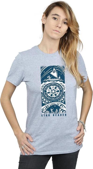 Actual product image Disney Womens/Ladies Moana Star Reader Cotton Boyfriend T-Shirt (XL)