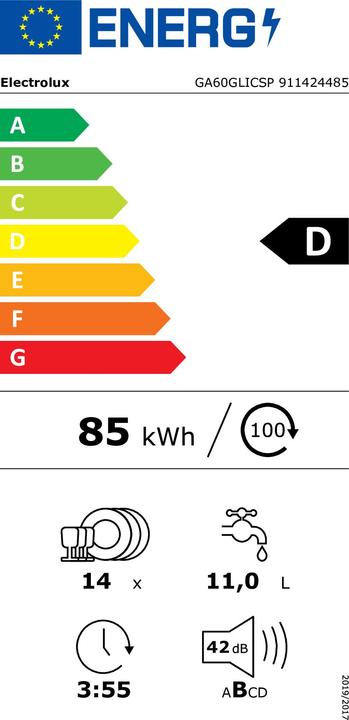 Energy Label Electrolux GA60GLICSP ComfortLift