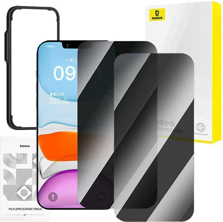 Baseus privacy vetro temperato superiore per iP 11Pro/X/XS +2x kit di pulizia i EasyStick (1 Pezzo/i, Apple iPhone XS, Apple iPhone 11 Pro, Apple iPhone X)