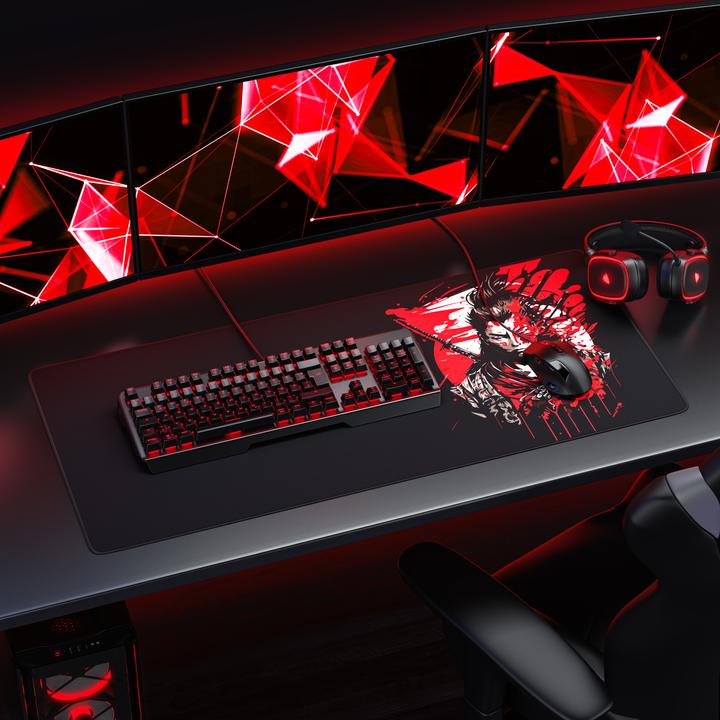 Produktbild Titanwolf Gaming Mauspad, 900 x 400mm XXL Speed Gaming Mausmatte, Mousepad Extragrosse Fläche, Samurai (XXL)