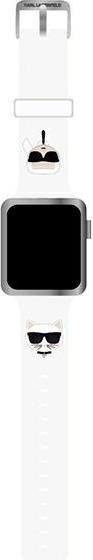 Produktbild Karl Lagerfeld Pasek KLAWLSLCKW Apple Watch 42/44/45mm bia?y/white strap Silicone Karl & Choupette H (Silikon)