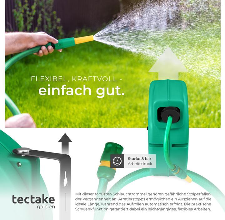 Image du produit tectake Enrouleur de Tuyau de Jardin (20 m)