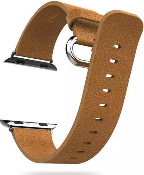 Actual product image Hermex Apple Watch 44mm / 42mm HOCO genuine leather strap with adapter BROWN (44 mm, 42 mm, Genuine leather)
