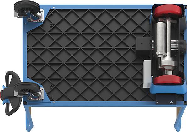 Actual product image eurokraft pro Platform truck with electric drive, 2 MDF end panels, LxWxH 1620 x 800 x 1300 (500 kg)