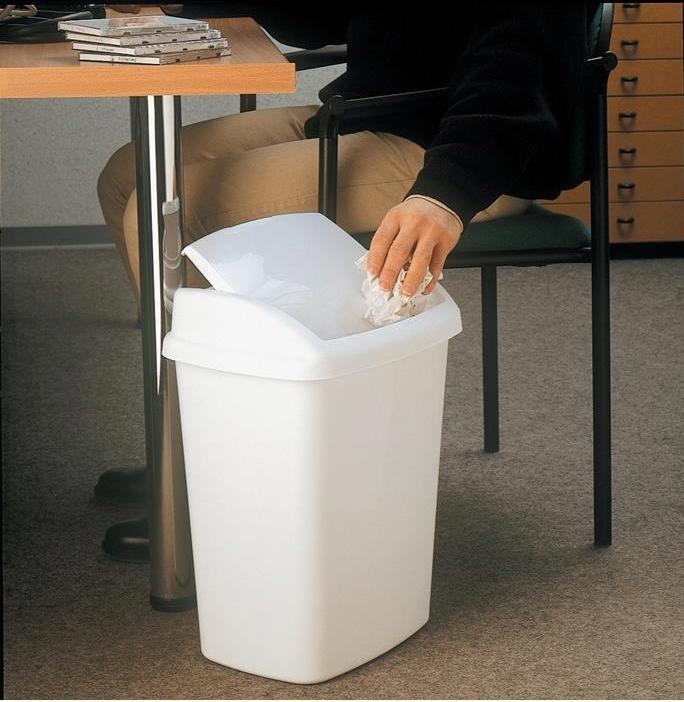 Immagine prodotto Vepa Bins Cestino per rifiuti con coperchio basculante, capacità 25 l, bianco. (25 l)