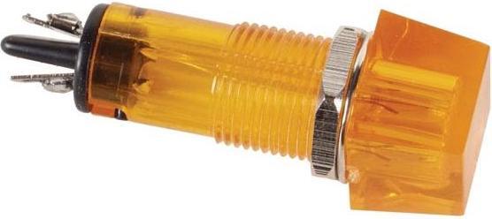 Actual product image Velleman SQUARE 11.5 x 11.5mm PANEL CONTROL LAMP 220V AMBER
