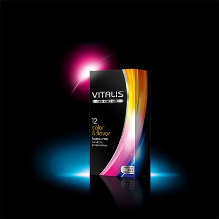 Actual product image Vitalis Condom color & flavor, pack of 12 (12 pcs.)