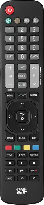 One for All LG TVs Universal Remote Control (Device-specific remote control, Infrared)