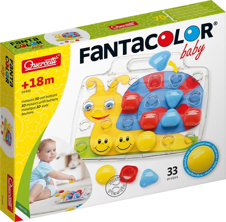 Actual product image Quercetti Peg Mosaic FantaColor Baby Starter Set (33 pcs)