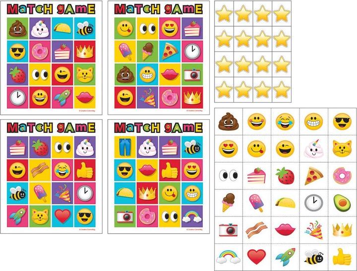 Image du produit Creative Party Jeu de cartes de bingo Emoji (paquet de 10)