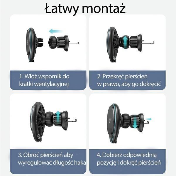 Image du produit Usams Uchwyt indukcyjny US-CD222 15W do kratki went. czarny/black CD222ZJ01 (15 W)